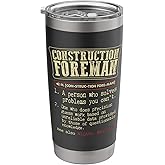 Construction Foreman Funny Definition Stainless Steel Insulated Tumbler