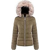 BodiLove Women's Fur Hooded Thickened Jacket with Fleece Lining