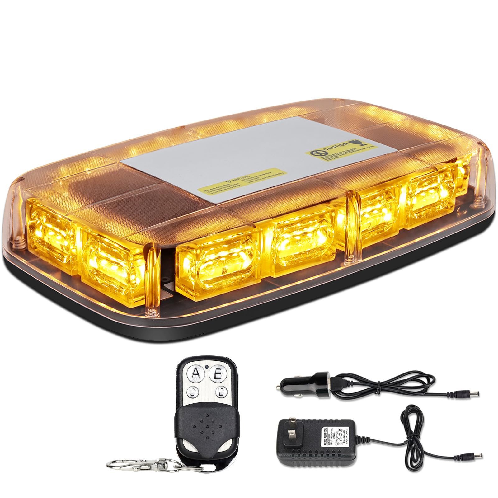 Photo 1 of MIRUNNY Amber Strobe Lights with Magnetic Base, 48 LED Wireless Rechargeable Emergency Strobe Beacon Light, 12V-24V Roof Top Flashing Light for Car Trucks Vehicles