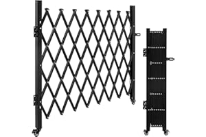 OLIPIC Single Folding Security Gate Folding Door Expand Gate, Folding Security Gates, Flexible Expanding Security Gate for Garage Yard, Upgrade Scissor Gate with Casters (65.35Wx48.03H), Black