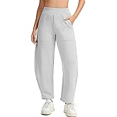 H Hellisal Womens Baggy Wide Leg Pants Barrel Leg Sweatpants Casual Elastic Waisted Stretch Travel Pants with Pockets