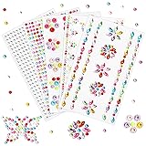 Connected Self Adhesive Face Gems, Glitter Acrylic