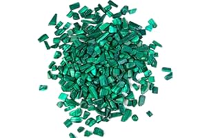 Arswin Malachite Natural Crushed Stone Bulk Small Tumbled Chips Crystal Healing Reiki for Outdoor Indoor Home Making Decoration, Fish Tank, Vase Fillers, Succulent Pot Decor, 1lb 0.3-0.4"