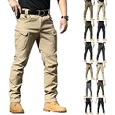Cargo Work Pants for Men 2026 Tactical Stretch Casual Waterproof Travel Hiking Pant with Multi Pockets (No Belt)