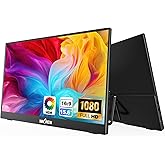 InnoView 15.6'' Portable Monitor for Laptop FHD 1080P USB-C Travel Monitors Built-in 90° Adjustable Stand Without Bag, HDR IPS Portable Laptop Monitor for MacBook PC Phone Xbox PS4/5 Switch