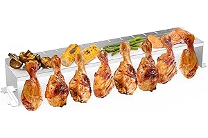 ONLYFIRE CHEF Onlyfire Stainless Steel Warming Rack, Chicken Wing Leg Rack/Holder, BBQ Grill Rack for Weber Spirit 300 Series Gas Grills with Front-Mounted Control