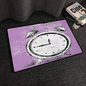 Amazon Com Floor Mat Entrance Doormat Doodle Retro Alarm