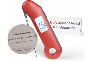 ThermoMaven ProfessionaI Meat Thermometer Digital, 3X Faster 0.5 Sec Instant Read, NIST Certified Accurate to ±0.5°F, 100% Waterproof, Auto-Rotating Bright Display, Auto Wake/Sleep, NSF Certified