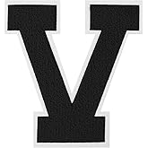 1 PC 6.5" Black Chenille Letter Patch with White Border Extra Large Mum Letters for Homecoming & Statement Looks Bags Bold Monogram Iron On Patches for Jackets & DIY Fashion