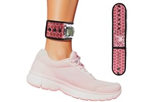 SimplyWalk Adjustable Ankle Band for Fitness Pedometer, Soft Wear Ankle Band with Transparent Pouch for Step Counter and Smart Watch (Pedometer Not Included) (Pink)