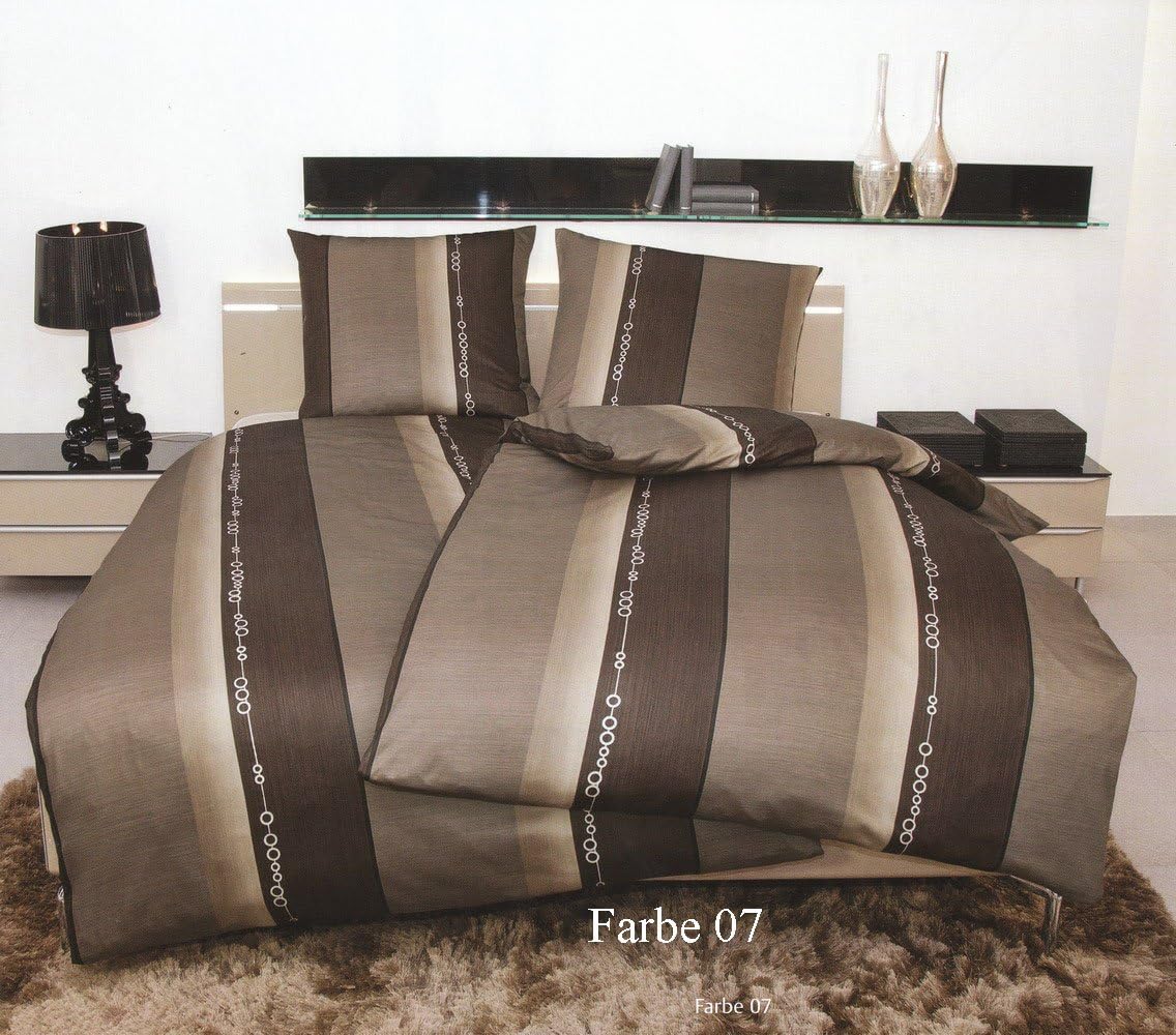 Janine 3797 Monza Mako Satin Bettwasche 200x220 Cm 2x 80x80 Cm Nougat Amazon De Kuche Haushalt