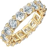 PAVOI 14K Gold Plated Cubic Zirconia Love Rings - 4mm Stackable for Women