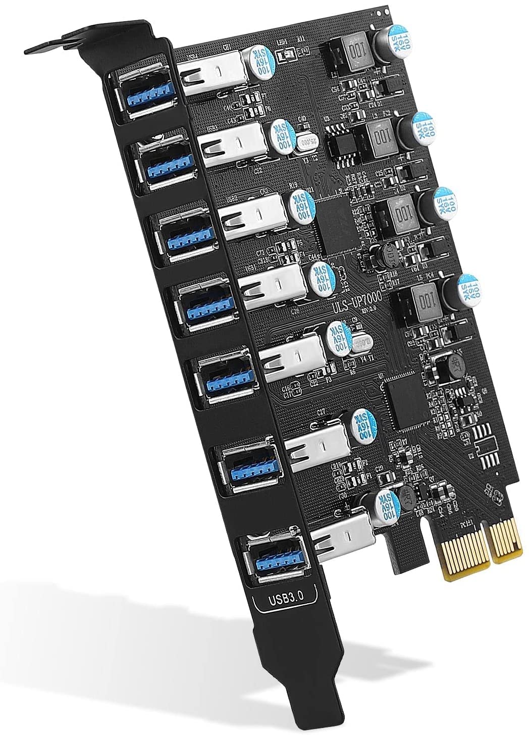 PCIe Expansion Card 7-Port, USB 3.0 5Gbps PCIe Card for Desktop PC Windows