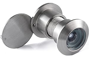 Earl Diamond - Solid Brass Door Viewer Peephole, 220-degree Door Viewer with Heavy Duty Rotating Privacy Cover for 1-21/32" to 2-1/8" Doors for Home Office Hotel, Satin Nickel Finish