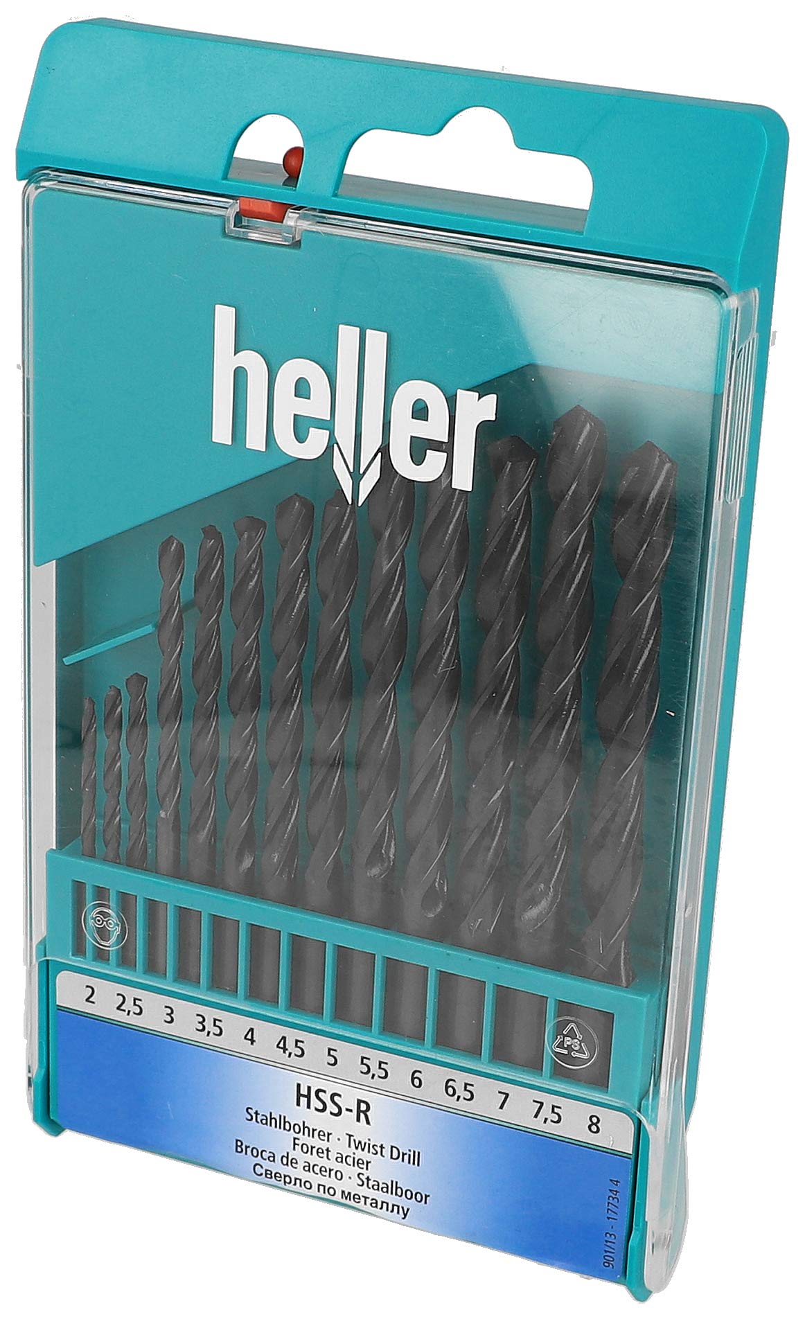 Heller Tools 177344 "901" Steel Drill Bit of HSS, Silver, Set of 13 Piece