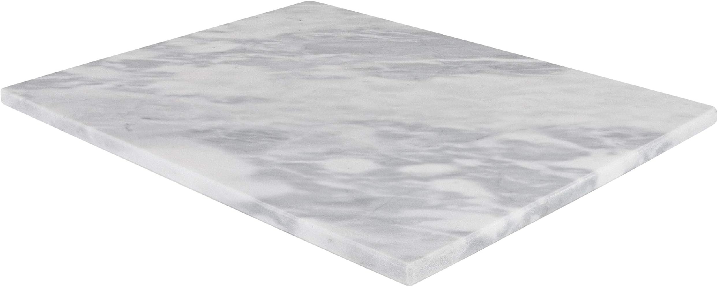 Homeries Marble Pastry Board (16 x 20 Inches) - Marble Serving Tray for Cheese, Pastries, Bread - Large White Fancy Marble Slab for Cake Display Marble – Sleek Design & Non Slip Rubber Feet