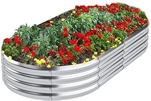 DERYONI Galvanized Raised Garden Bed 6x3x1ft,Raised Beds for Gardening Vegetables,Flowers,Fruits,Outdoor Metal Raised Planter Box for Fruits Herbs,Vego Planter Raised Beds