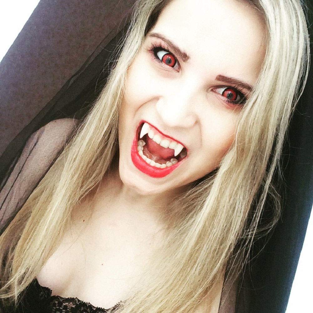 TissueDeep 3 Pairs Vampire Fangs Teeth - Dentures Fake Braces Cosplay Props Halloween Costume Accessory Props Party Favors (3pcs Halloween Teeth)