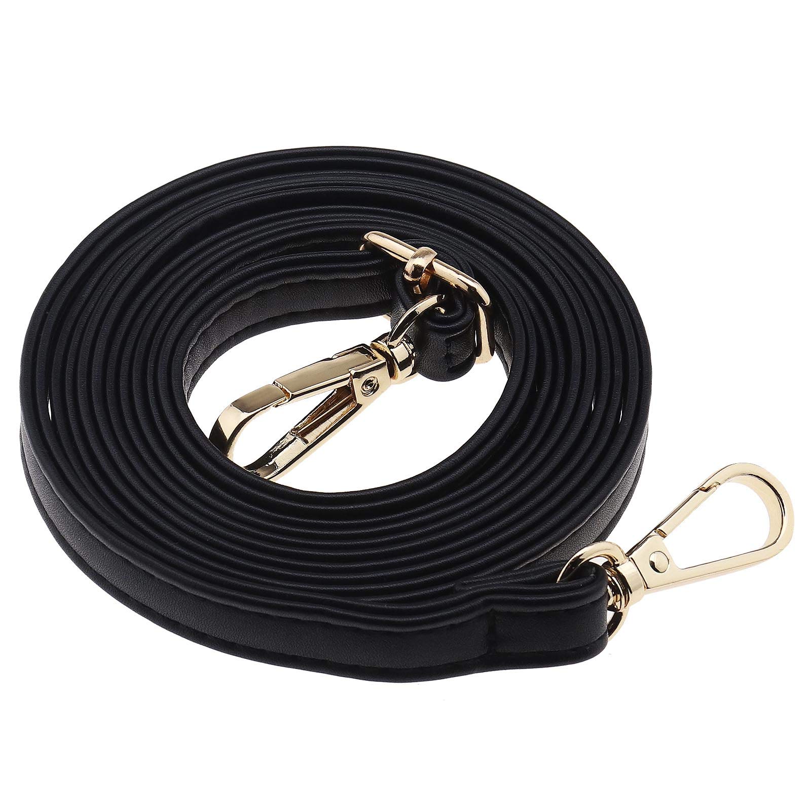 YINETTECH Purse PU Strap Slim Black Leather Crossbody Bag Strap Replacement for Handbag Shoulder Crossbody Bag Adjustable 52 Inch Strap Width 1.2cm/0.4"