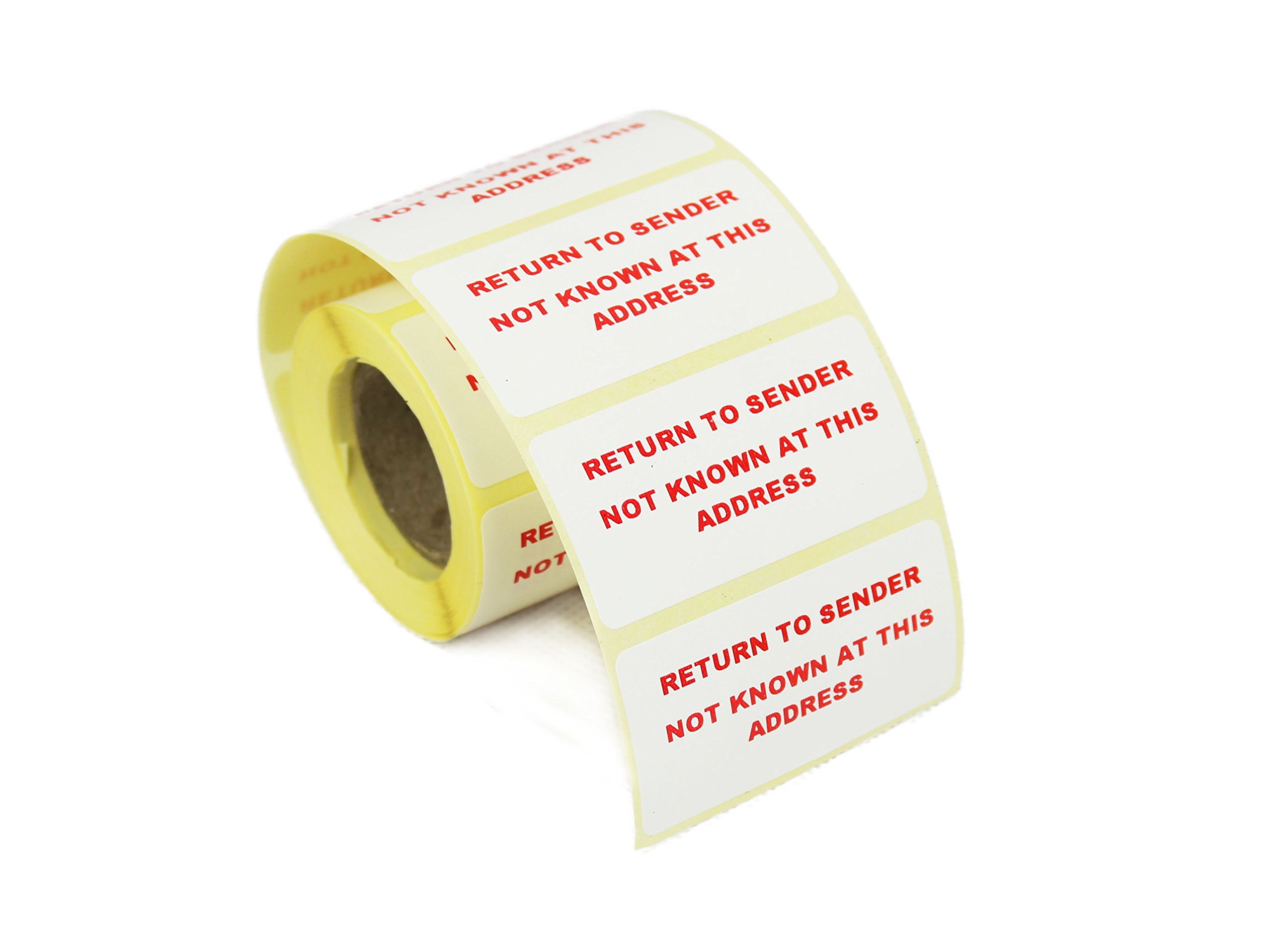 Label Metrics - Return to Sender Labels, 50mm x 25mm, Red Text, 250 Labels