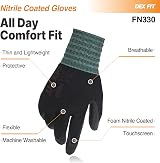 DEX FIT FN330 Work Gloves 3D Comfort Stretch Foam Nitrile Coated Large 3 Pairs view 4