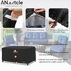 ANartcle Outdoor Patio Coffee Table Cover, 600D