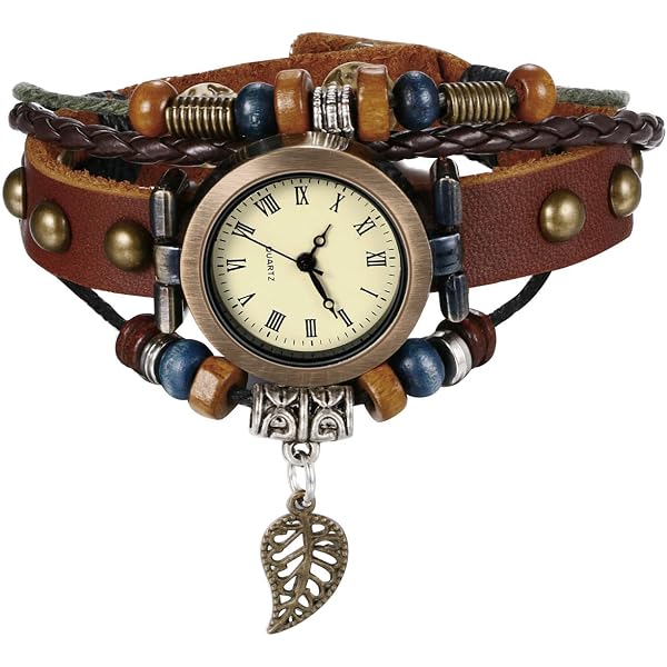 Amazon.com: JewelryWe Womens Leather Wristwatch Multi-Layer  display picture 3