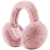 Zsedrut Winter Women Earmuff Foldable Ear Warmer Fluffy Ear Cover Warm Outdoor