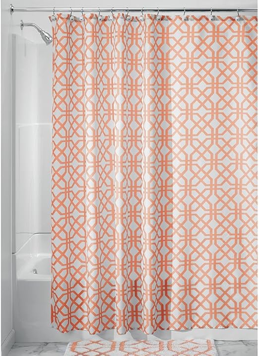 Idesign Trellis Fabric Shower Curtain Long Polyester Shower