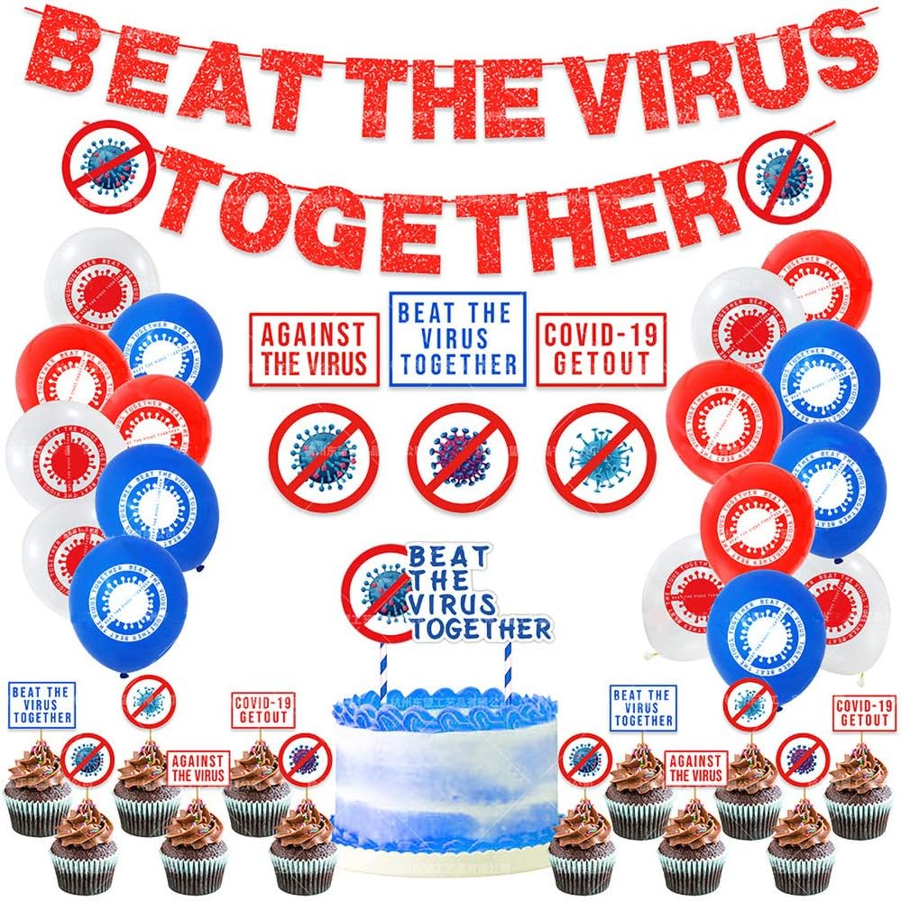 Quarantine Birthday Party Decorations Against Virus Party Supplies COVID 19 Birthday Party At Home Decor