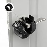Upgraded Door Handle Knob Lockout Device Keyed Metal Security Cover Lock | Portable Level Handle Child Lock with Code Childproof Seniors Safety lever handle Open Out Room Cover multi patio door lock