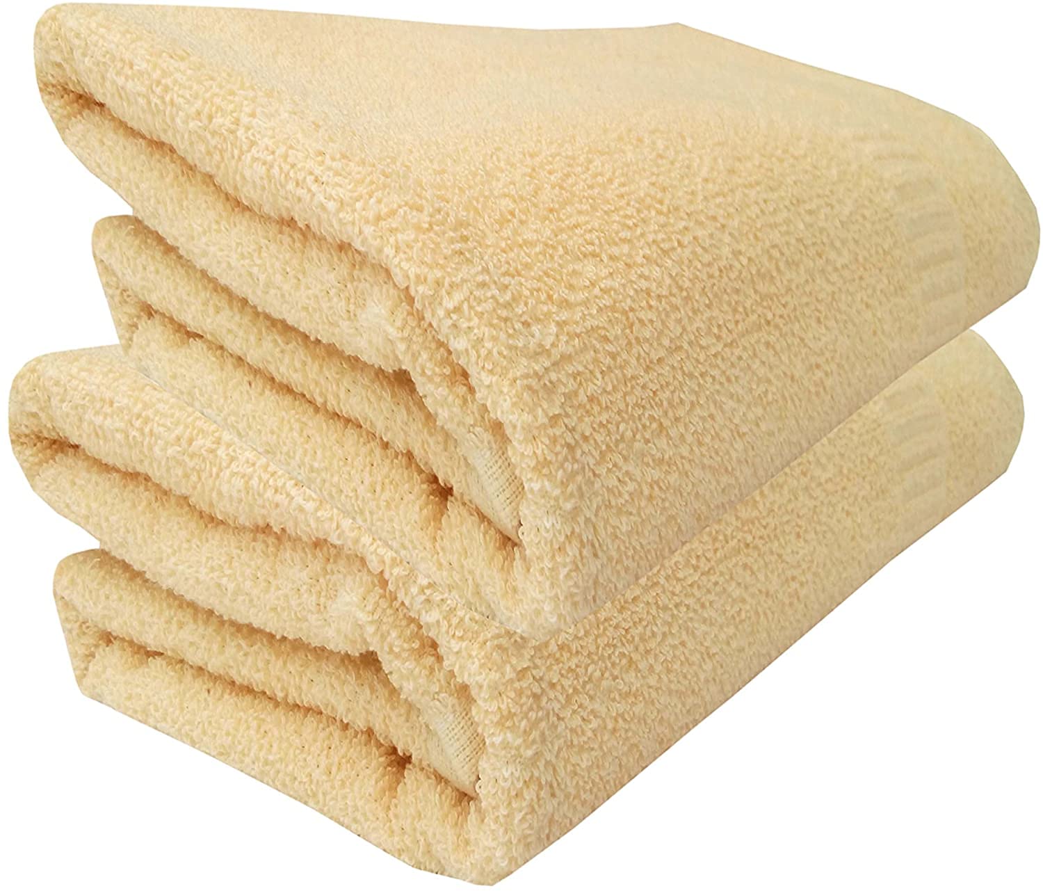THROWS HOME DECOR Towel Set of 2 Light Yellow (Lemon) Towel 400 GSM
