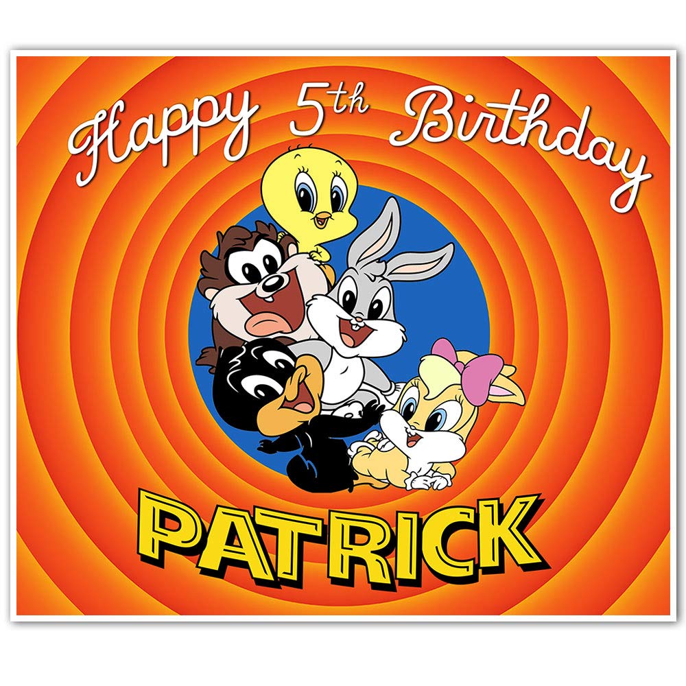 Party Supplies Blue Background Baby Looney Tunes Birthday Banner