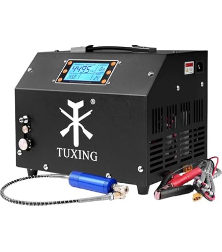 IMeshbean PCP Air Compressor, 4500PSI Portable PCP Compressor, 12V DC 110v 220v Ac Pcp Manual Stop W Built In Fan For Paintball Scuba Bottle - View #8