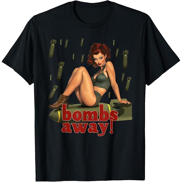 Amazon.com: WWII Pin Up Girl Funny Edgy Graphic T-Shirt : Clothing