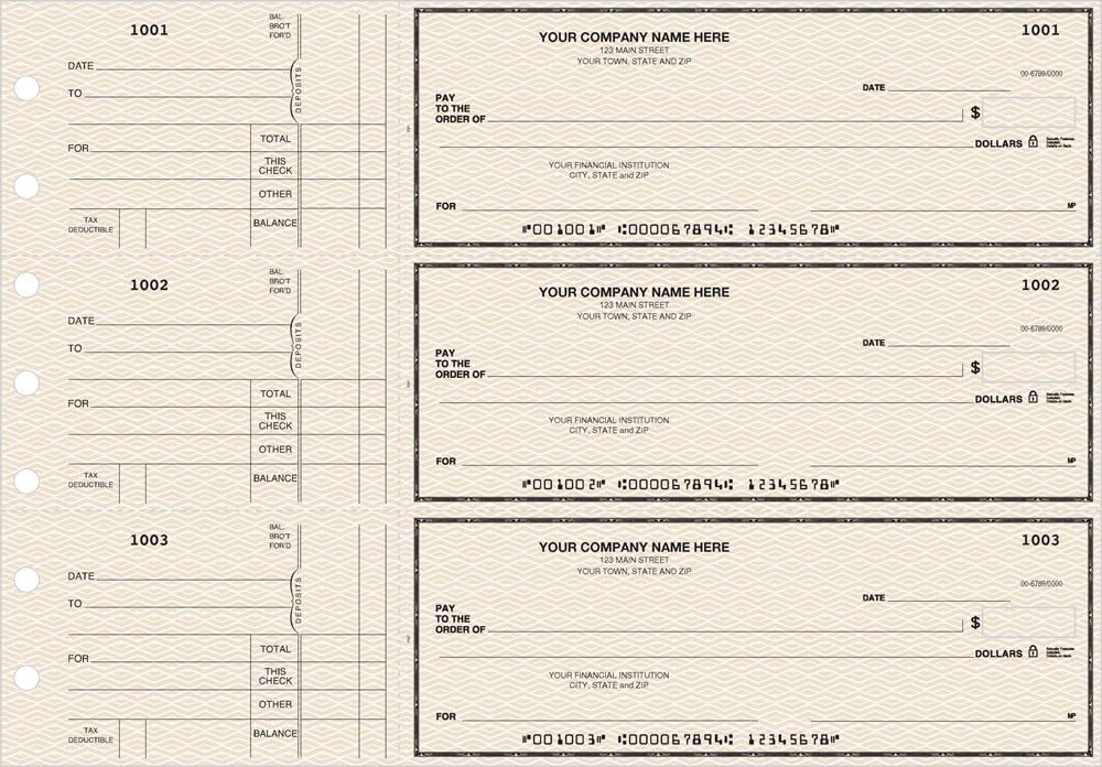 General Manual Business Checks, 3 to a Page Blue Multipurpose Checks, 250 Single Checks : Office Products