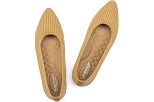 Frank Mully Women's Flats Knit Pointed Toe Ballet Flats Arch Support Machine Washable Shoes Women Dressy Comfortable