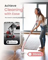 Leebein Electric Spin Scrubber 8 Brush Heads Long Handle Remote 350/450RPM view 2