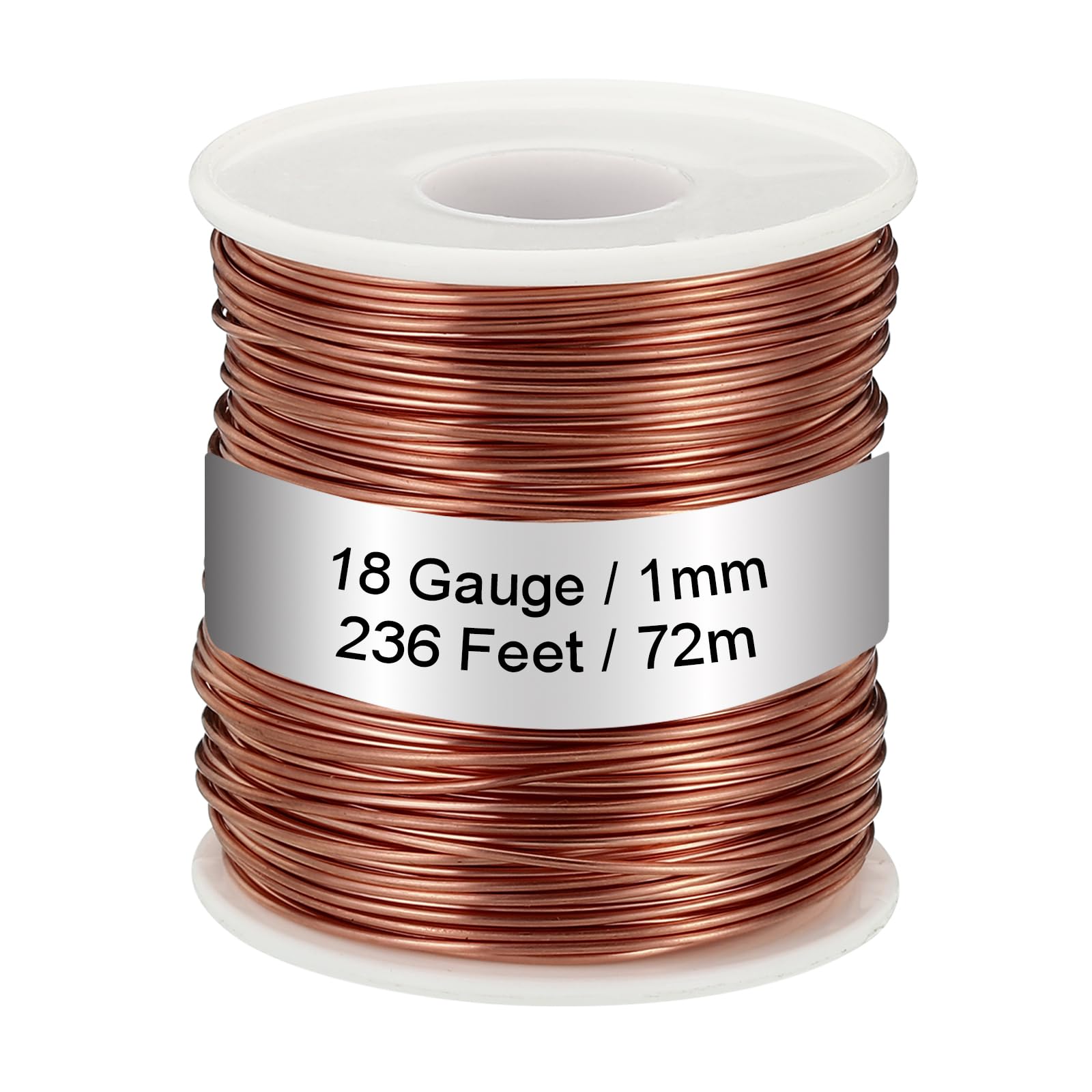 PATIKIL 99.9% Soft Copper Wire, 18 Gauge/1mm Diameter 236 Feet/72m 1.1 Pound Spool Pure Copper Wire for Jewelry Making Beading Garden Plants