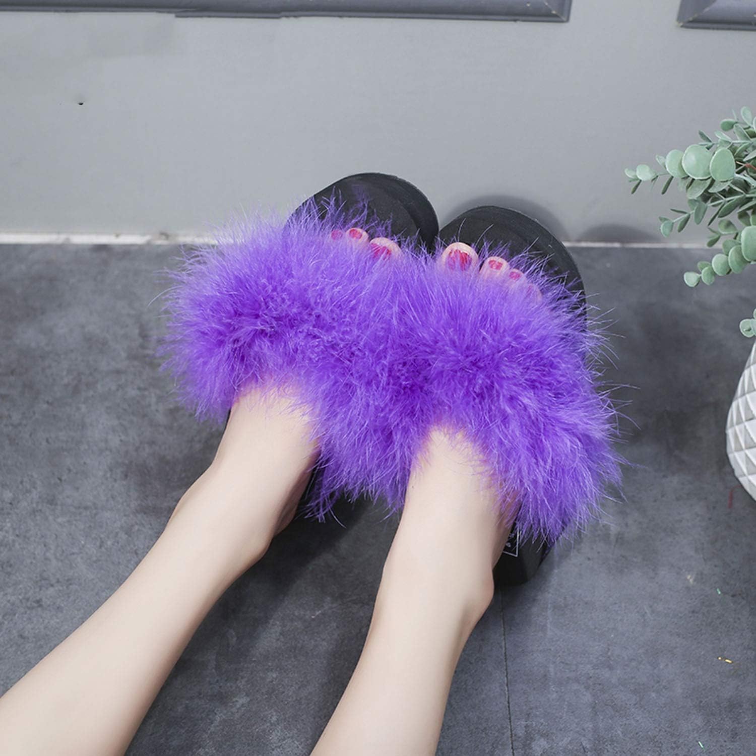 designer fur heels
