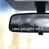 HJZHII 3x "I love you, drive safe" Rear View Mirror Sticker, Car Window Decals Rearview Mirror Decal with Heart Affirmation Sticker Car Window Accessories Gift for Him Women Water Bottle Laptop