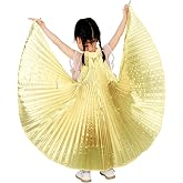 RooYoon Isis Angel Wings for Kids Children, Polyester Fairy Wings with Finger Loops, Worship Dance Wings, Dance Costume Props