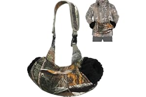 MADHOLLY Silent Thick Hand Warmer Pouch Hunting Essentials - Fleece Lined Windproof Insulated Muff Gloves with Storage Pocket & Adjustable Waist Strap, Gear Accessories for Camping Hiking