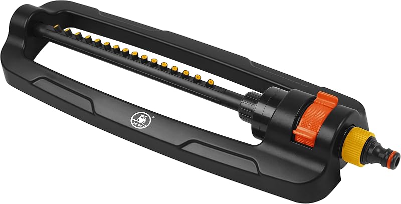 Cost Wise Oscillating Bar Sprinkler with Adjustable Coverage and Hose Connection