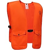 BASSDASH Blaze Orange Hunting Safety Vest Unisex Highly Visible All Season Water-resistant Lightweight FV18