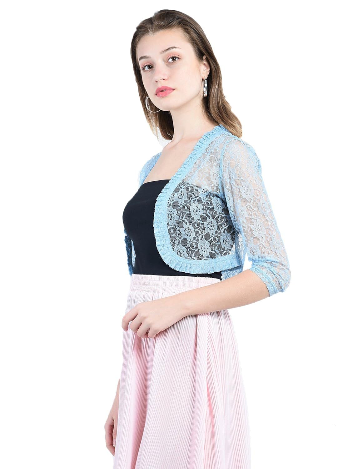 peptrends women pleated neck line shrug