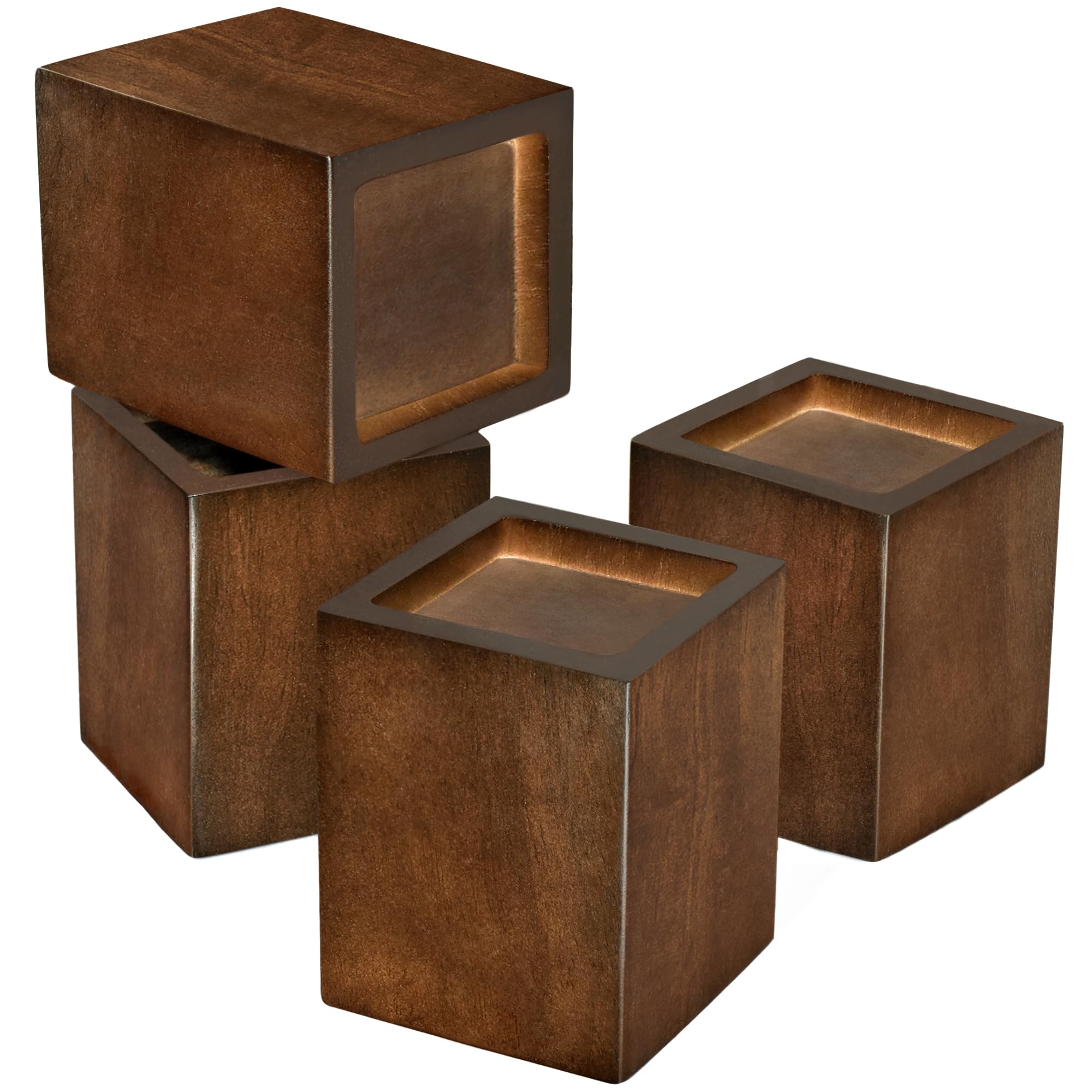 Photo 1 of Sopicoz 3 inch Furniture Risers Square Bed Risers Set of 4, Heavy Duty Wood Bed Lifters Bed Frame Risers Blocks for Sofa, Chair, Cabinet, Table