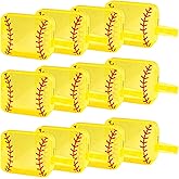 12 PCS Softball Makeup Bag Softball Goodie Bags PVC Waterproof Cosmetic Bag Portable Travel Toiletry Punch Organizer for Softball Team Gifts, Softball Coach, Girls Player Sport Party Favors