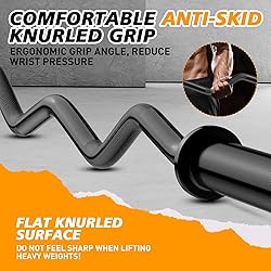 Olympic EZ Curl Barbell Bar 47", 2-Inch Curl Bar