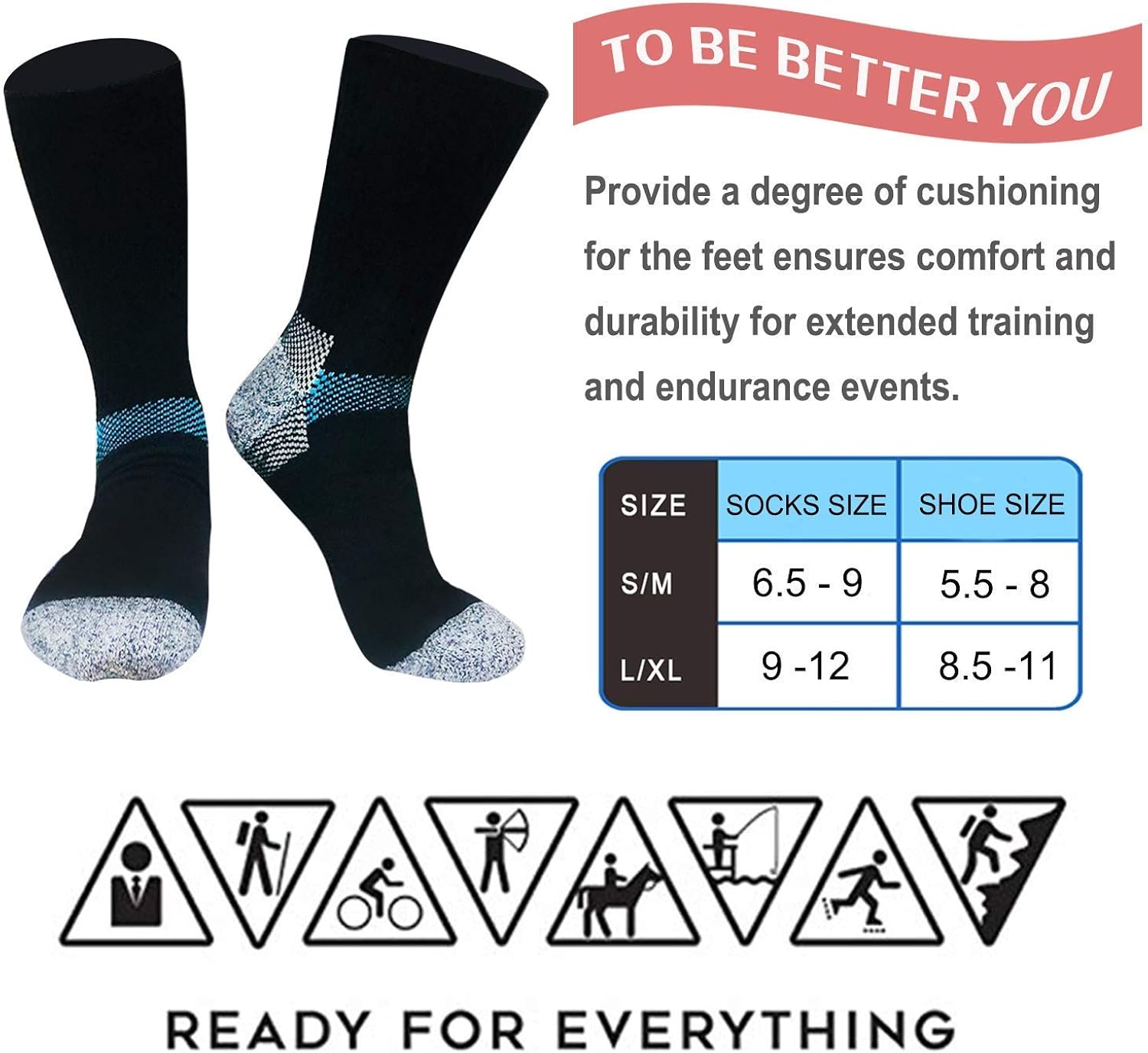 Compression Socks Plantar Fasciitis for Women Men (4/7 Pairs), 8-15 mmhg Athletic Sock Arch Support Flight Travel Nurses : Clothing